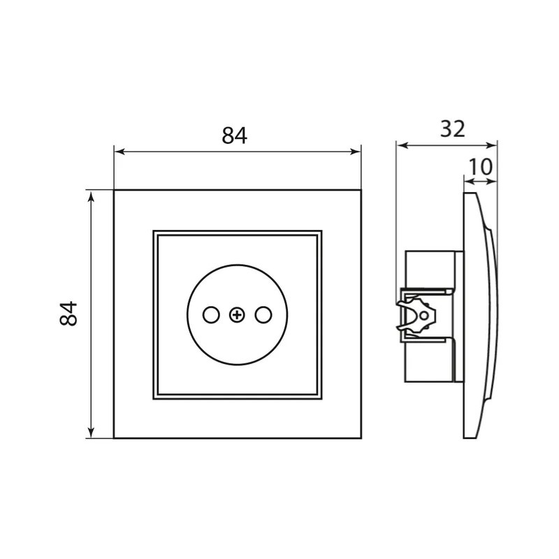 Розетка с/у Минск ERR16-028-200, 1 гнездо, с/з, з/ш, бежевая