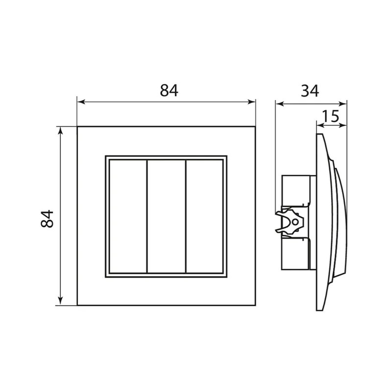 Выключатель с/у Минск ERV10-024-10, 3 клавиши, б/инд, белый