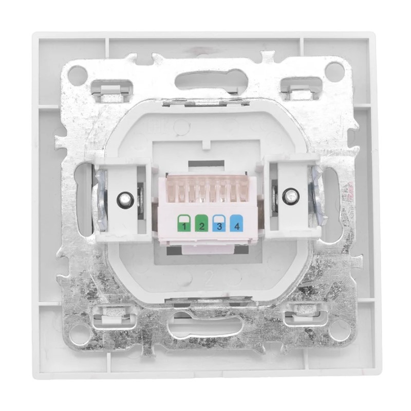 Розетка компьютерная RJ-45 с/у Минск ERK01-035-10, 1 гнездо, белая