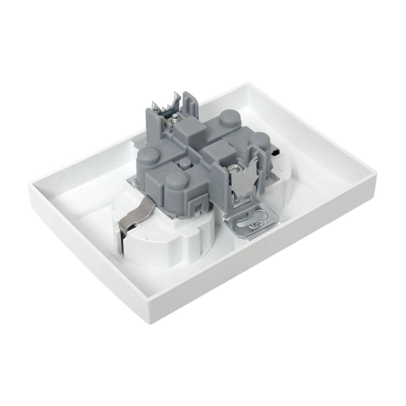 Розетка с/у Минск ERR16-128-100, 2 гнезда, с/з, з/ш, белая