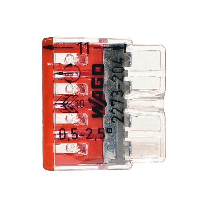 Клемма WAGO 2273-204 без пасты, 0,5-2,5 мм2 (6 шт.)