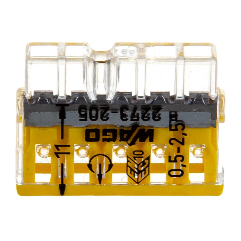 Клемма WAGO 2273-205 без пасты, 0,5-2,5 мм2 (6 шт.)