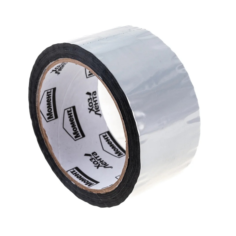 Лента клеящая хозяйственная Момент алюминиевая, 48 мм х 25 м