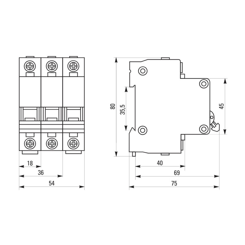 Выключатель автоматический EKF ВА 47-29 4,5кА, С 50А, 2П