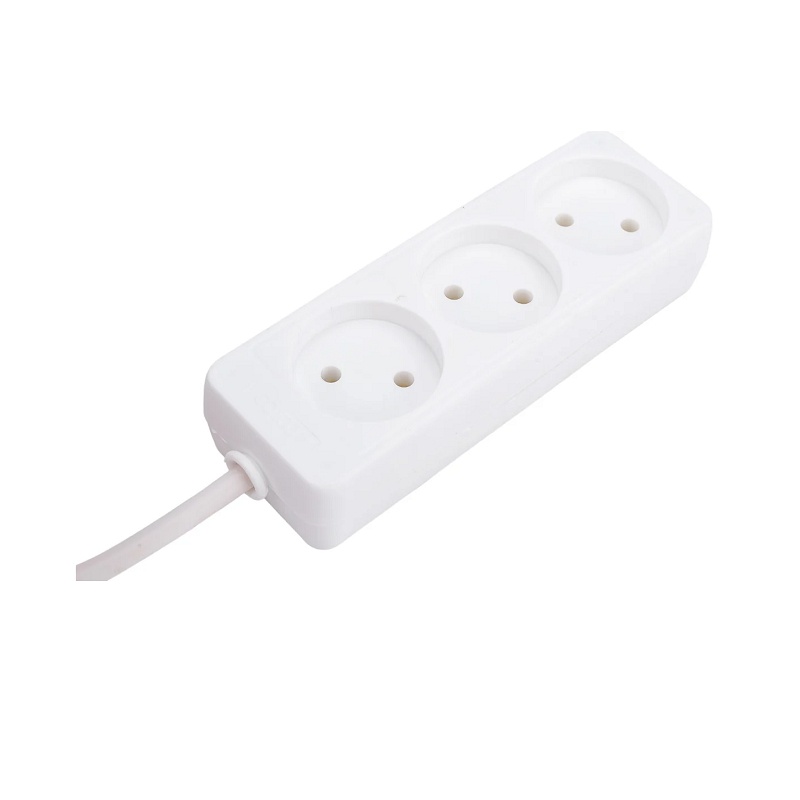Удлинитель бытовой 481S-1307, 3 гнезда, ПВС, 2200 Вт, б/з, 7 м, белый
