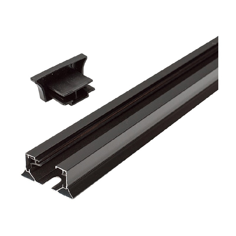 Шинопровод накладной 1ф д/трековых светильников, с заглушкой, токовводом и крепежом, L=1м, черный