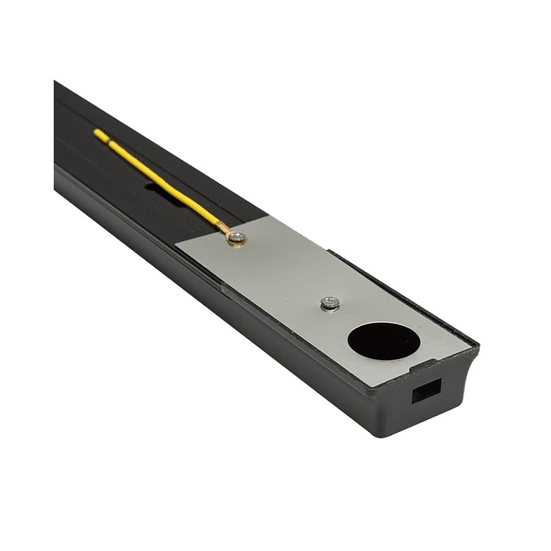 Шинопровод накладной 1ф д/трековых светильников, с заглушкой, токовводом и крепежом, L=1м, черный