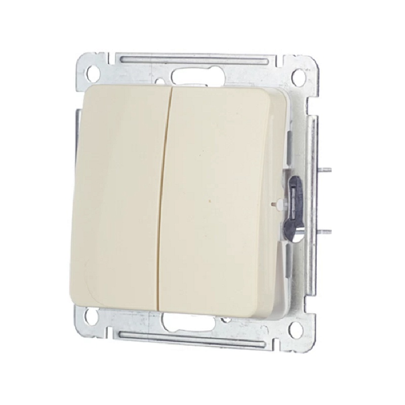 Выключатель с/у Master ВС10-451-01, 2 клавиши, б/инд, слоновая кость