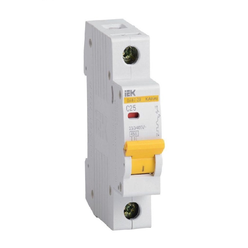 Автоматический выключатель IEK Karat ВА 47-29 4,5кА, С 25А, 1П, MVA20-1-025-C