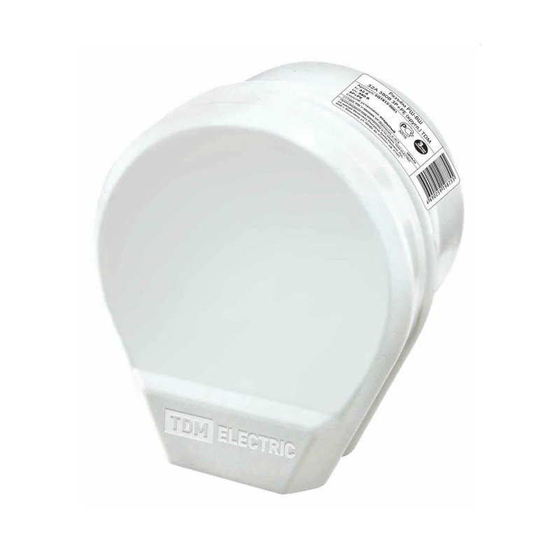 Разъем для плит РШ-ВШ (розетка+вилка) 32А, 230В, 2Р+РЕ, о/у, белый