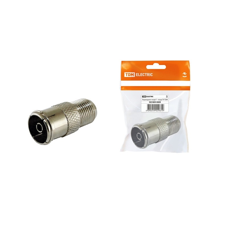 Переходник гнездо F-гнездо TV, металл