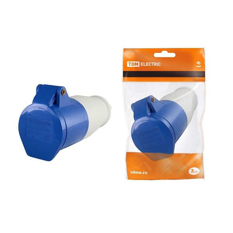 Розетка переносная 223, 2Р+РЕ, 32А, 230В, IP44