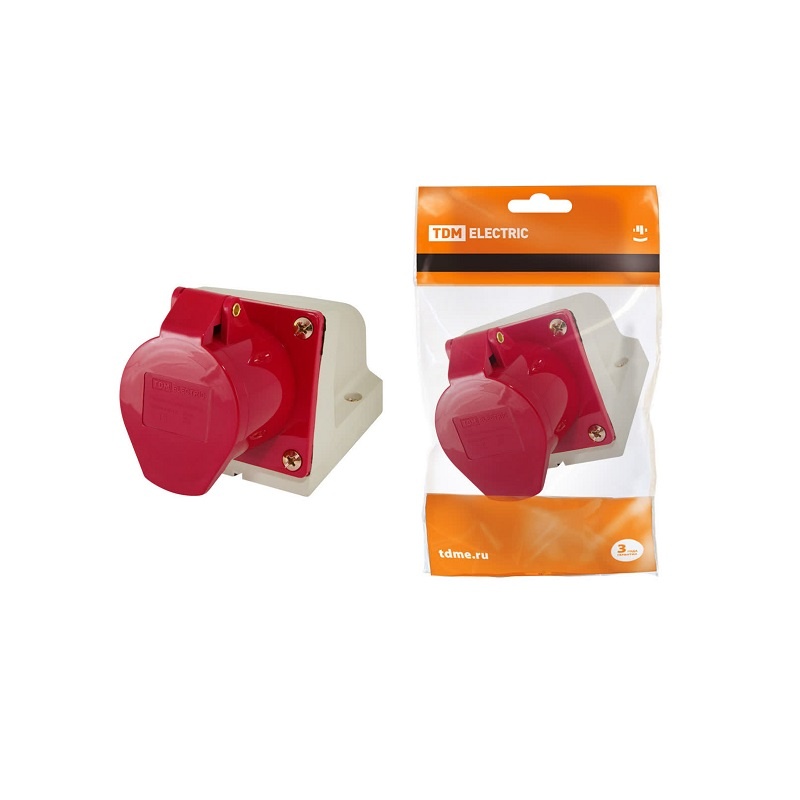 Розетка стационарная для открытой проводки 115, 3Р+РЕ+N, 16А, 380В