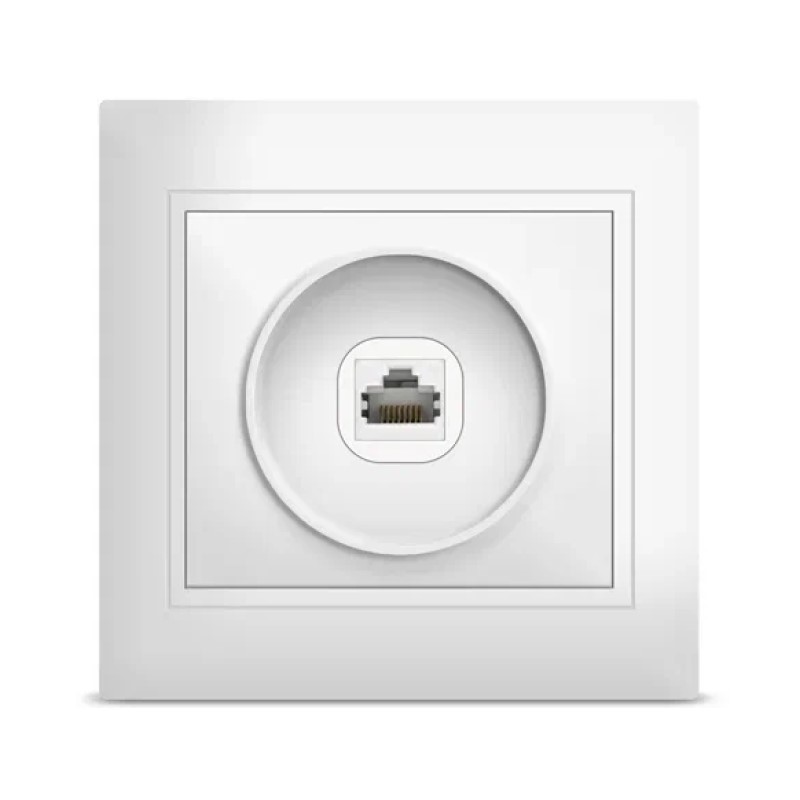 Розетка компьютерная Севиль RJ-45 С0051 в сборе с/у, 1 гнездо, белая