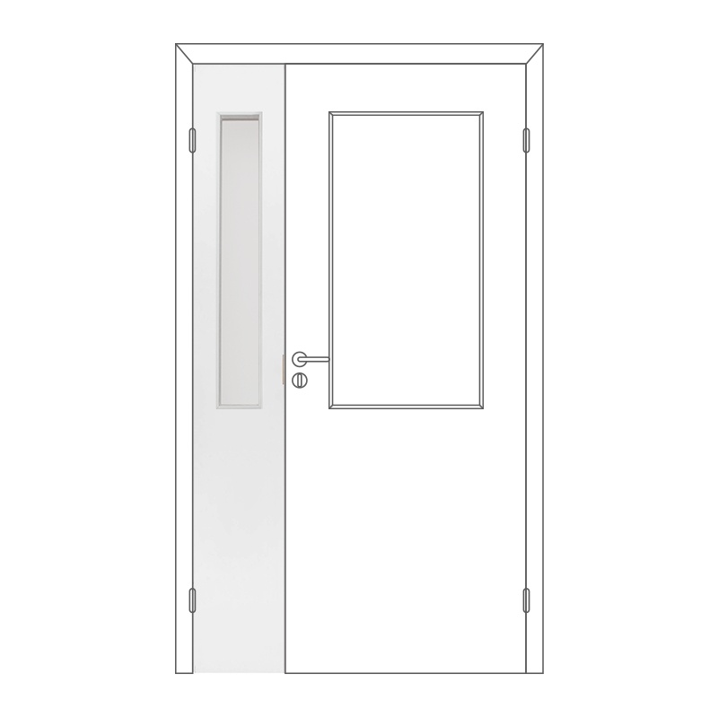 Полотно дверное ответка Olovi, со стеклом, белое, левое, с/п, с/ф (L1 М3 345х2050 мм)