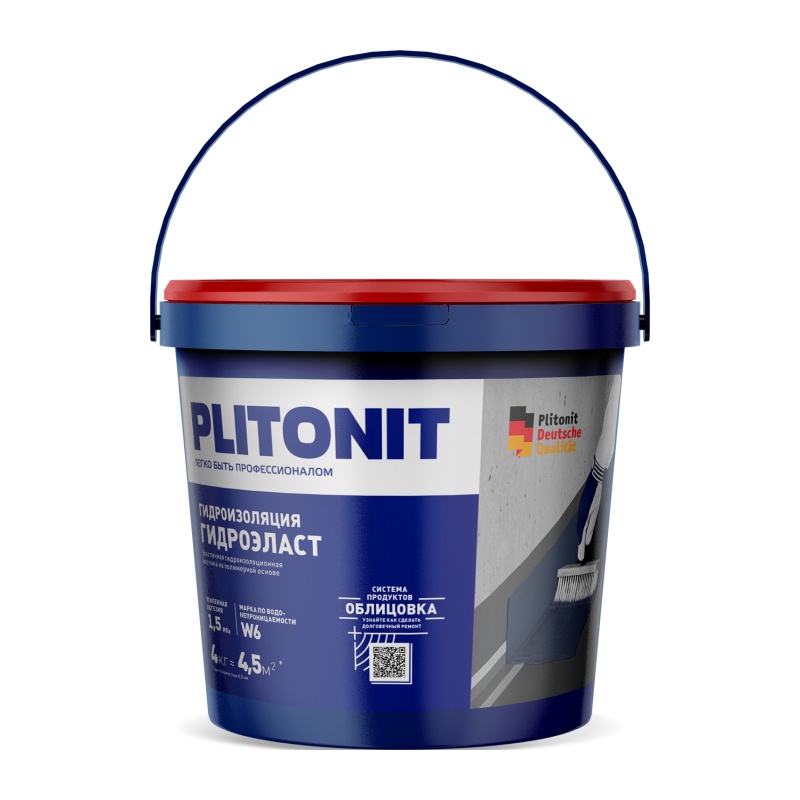  полимерная эластичная Plitonit ГидроЭласт, 4 кг  в .