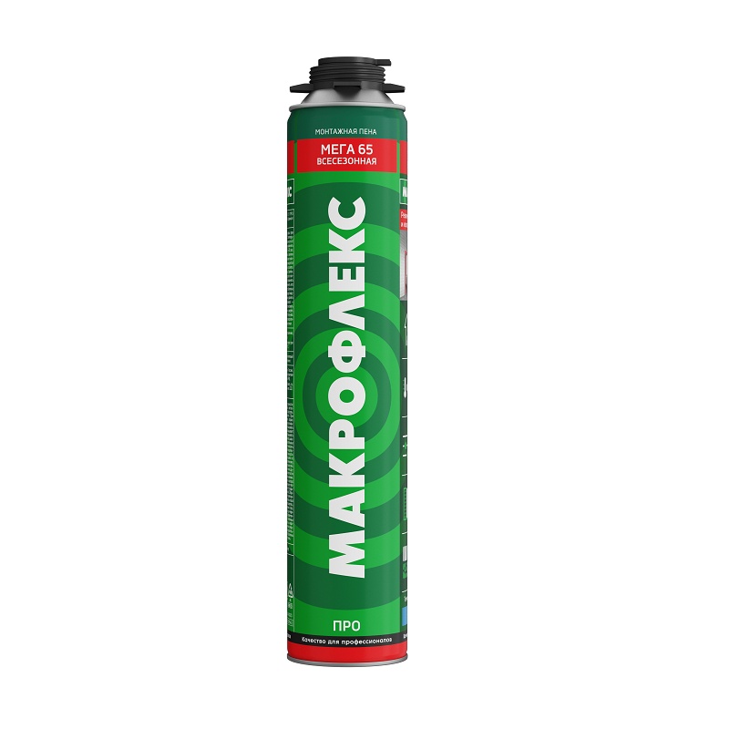 Пена монтажная Makroflex Mega 65 Pro, всесезонная (0,85 л)