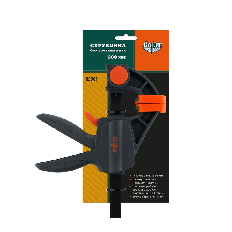 Струбцина Варяг 85901 быстрозажимная 300x63 мм (6/36)
