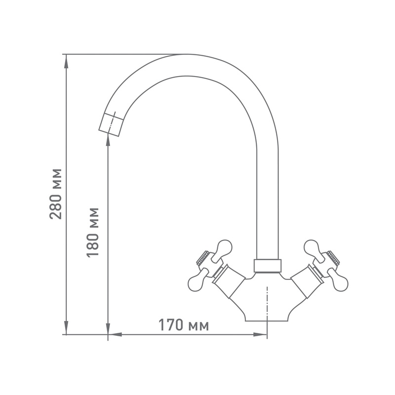 Смеситель для кухни Mix&Fix Soffron 7405-02, с U-изливом