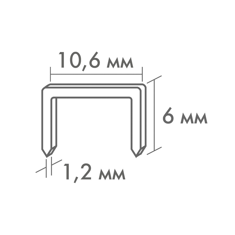 Скобы для степлера Biber 85821 тип 140, 6 мм (1000 шт.)