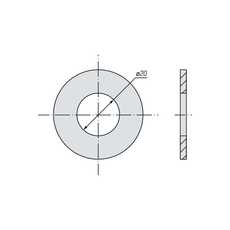 Шайба плоская SWFS DIN125 М20 (1 кг)