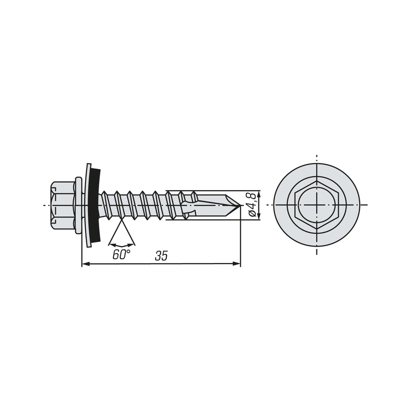 Саморез кровельный SWFS Premium RAL-3003 ZP 4,8х35 (4200 шт)