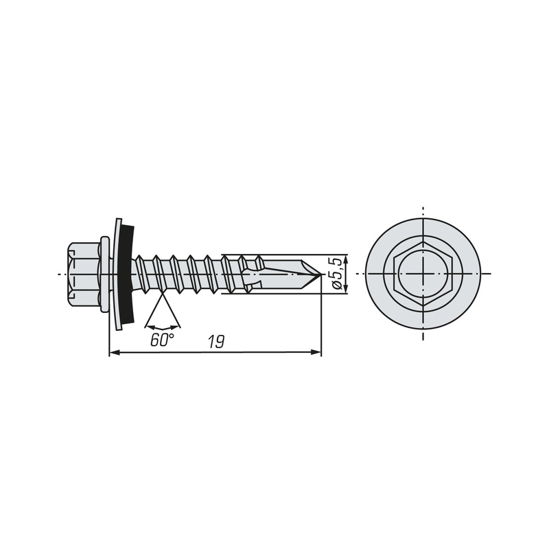 Саморез кровельный SWFS Premium RAL-3011 ZP 5,5х19 (3500 шт)