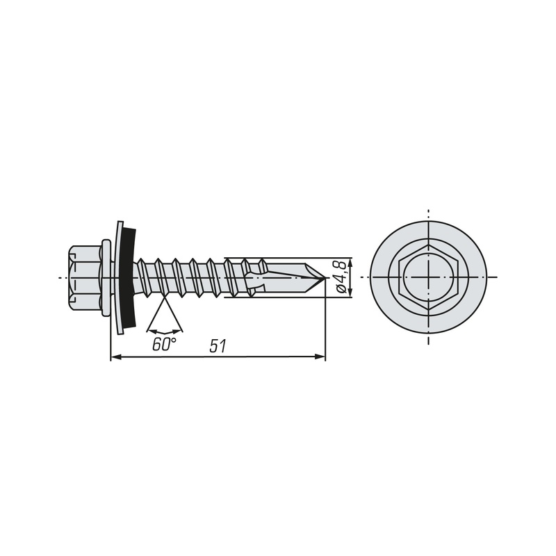 Саморез кровельный SWFS Premium RAL-6005 ZP 4,8х51 (2500 шт)