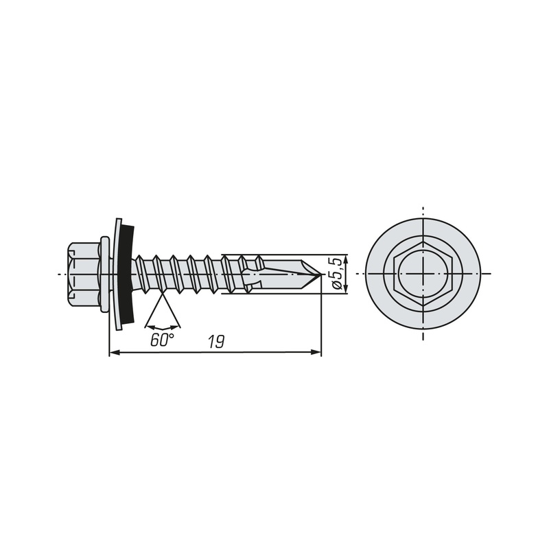 Саморез кровельный SWFS Premium RAL-6005 ZP 5,5х19 (3500 шт)