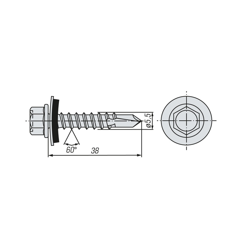 Саморез кровельный SWFS Premium ZP 5,5х38 (250 шт)