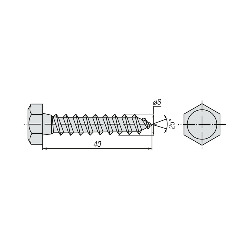 Шуруп сантеxнический SWFS 6х40 (4 шт) пакетик