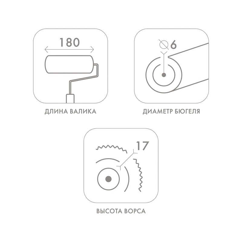 Валик Biber 32515, полиакрил, с бюгелем, ворс 17 мм, 180 мм