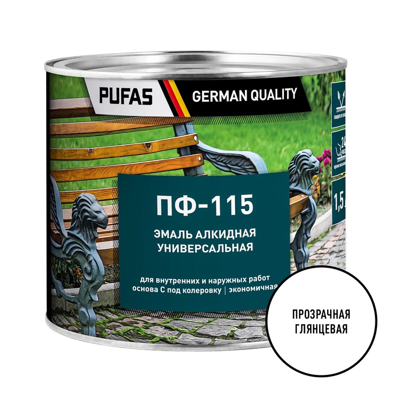 Эмаль Pufas ПФ-115 ГОСТ основа С глянцевая (2 кг)
