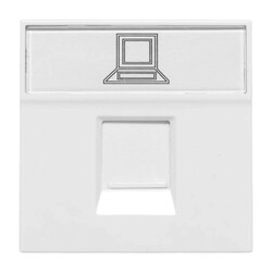 Розетка в рамку компьютерная EKF 45х45 мм RJ-45 кат.5е, 2 модуля, белая