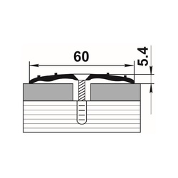 Порог стыкоперекрывающий Лука, дуб светлый (1,8 м х 60 мм)