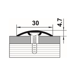 Порог со скрытым крепежом Лука, золото анод. (1,8 м х 31,2 мм)