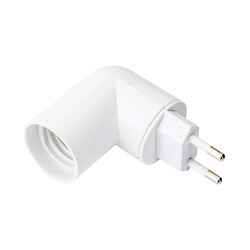 Переходник вилка-патрон Е27 с выключателем, 230В, белый