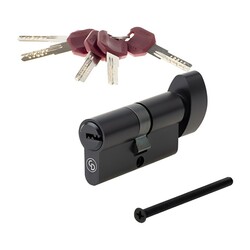 Цилиндр для замка завертка-ключ Code Deco ZM-60-C-BLM (30/30) черный 60 мм