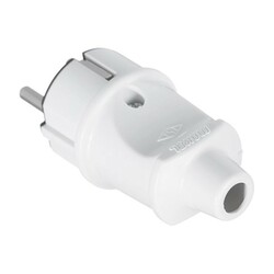 Вилка прямая разборная Makel 10002, 16А, 230В, с/з, белая