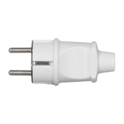 Вилка прямая разборная Makel 10002, 16А, 230В, с/з, белая