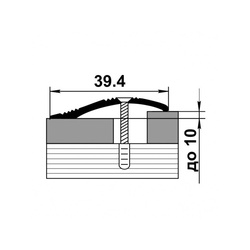 Порог разноуровневый Лука, золото, перепад 2,2-10 мм (1,8 м х 39,4 мм)