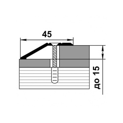 Порог разноуровневый Лука, бук, перепад 15 мм (0,9 м х 45 мм)