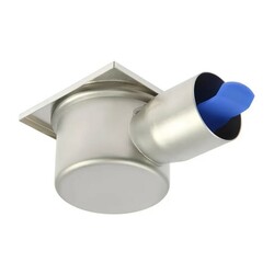 Трап металлический горизонтальный d=50мм 150х150мм, не регулируемый, хром