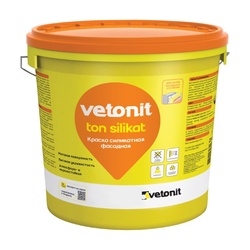 Краска фасадная силикатная Vetonit тон силикат, белая база 100А (25 кг)