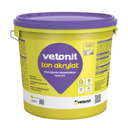 Краска фасадная акриловая Vetonit тон акрилат, транспарентная база 0000 (25 кг)
