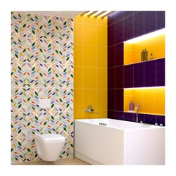 Плитка настенная Керамин Фреско 3, желтая, 400х275х7,5 мм