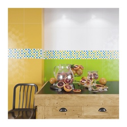 Плитка настенная Керамин Фреско 3, желтая, 400х275х7,5 мм