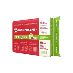Утеплитель Rockwool Лайт Баттс Скандик 800х600х100 мм, 6 шт