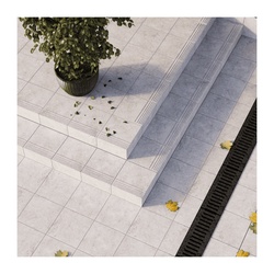 Ступень клинкерная плитка Керамин Вермонт 1, светло-серый, 298х298х8 мм