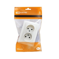 Розетка с/у Таймыр SQ1814-0013, 2 гнезда, б/з, белая